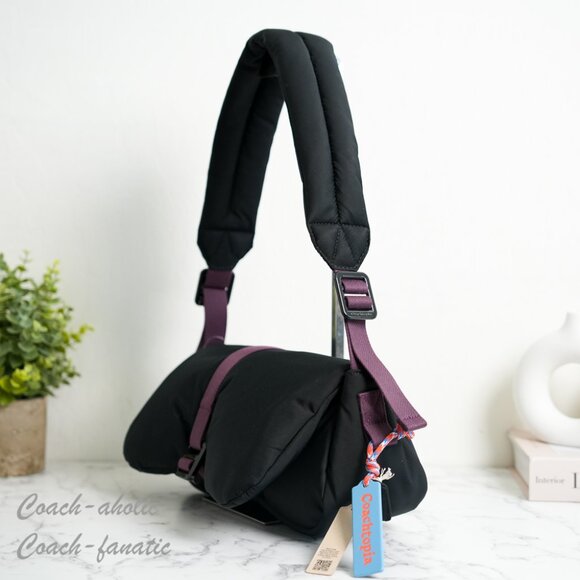 NWT Coach Coachtopia CQ859 Loop Puffy Wavy Dinky Bag in Black - Picture 7 of 16